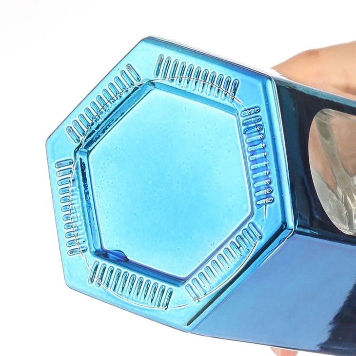 Blue Glass Bottle Alcohol