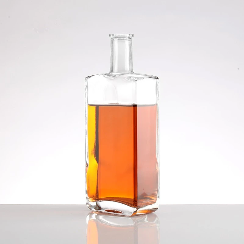 Unique Square Flat Shape Liquor 500ml Long Neck